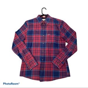 Hollister Mens Stretch Shirt Red Plaid
